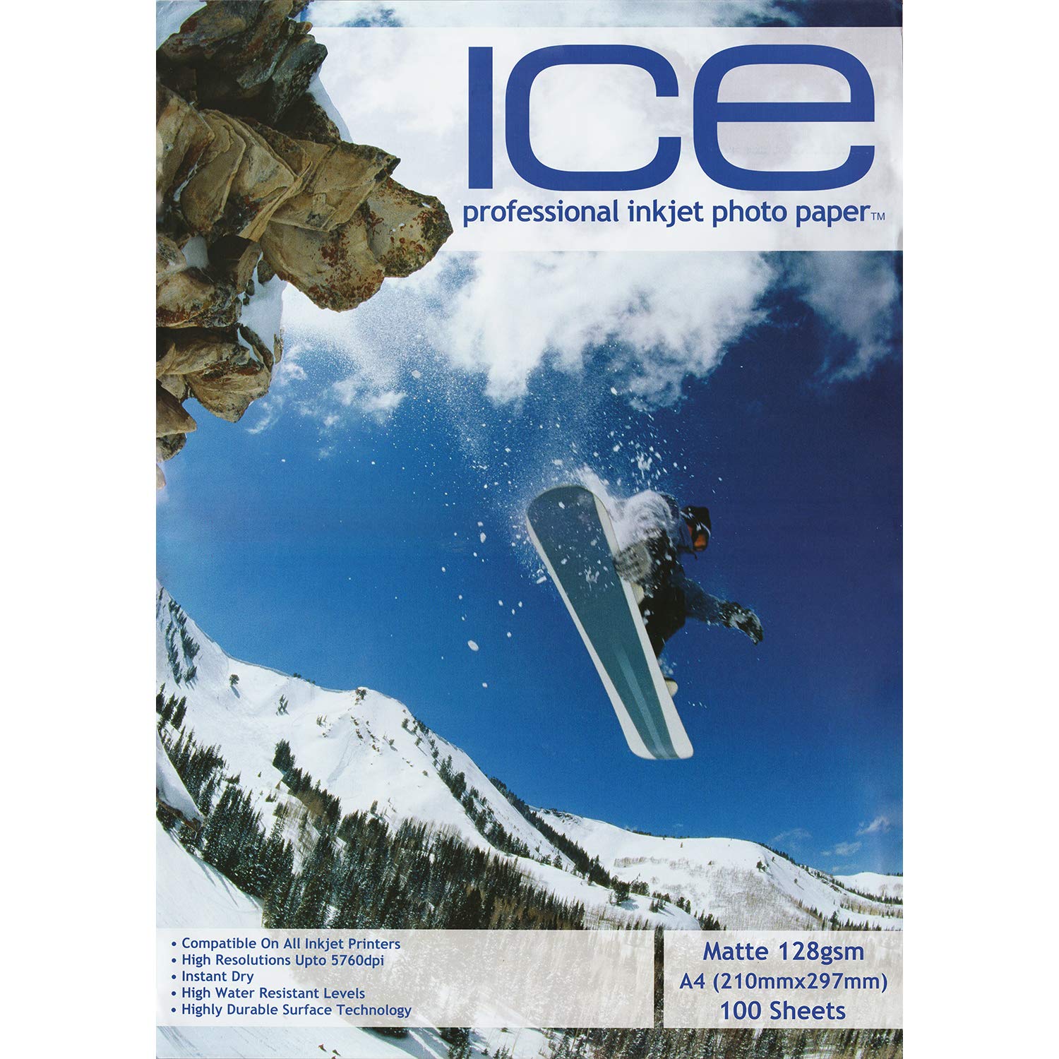 Ice A4 128gsm Matte Coated Professional Photo Paper - Pack Of 100