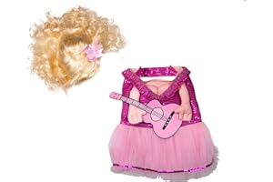 DOGGY PARTON Pink Dress, Guitar & Wig Set - XS/S