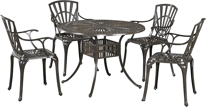 Amazon Com Largo Taupe 5 Piece Outdoor Dining Set With 42 Table