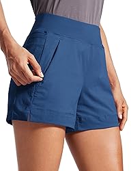 CRZ YOGA Women's Lightweight Mid Rise Hiking Shorts