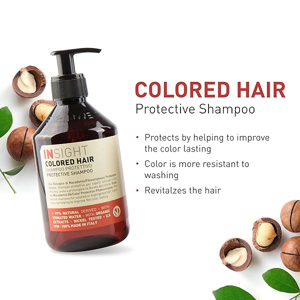 INSIGHT COLORED HAIR PROTECTIVE SHAMPOO WITH COLOR-PRESERVING PHYTOCOMPLEX & ORGANIC MACADAMIA EXTRACT FOR INTENSE NOURISHMENT & VIBRANCE, 13.5 FL. OZ. / 400 ML