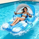 GIGIGO Motorized Pool Float for Adults, Rechargeable Electric Lounger | Rechargeable, Inflatable Lounger, Dual Power System, 360&deg; Steering, Adult Size, Pool Toys for Lake, River, Party, Vacation