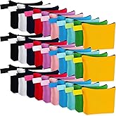 Frienda 40 Pack Canvas Makeup Bags Bulk Cosmetic Bags with Bottom Travel Canvas Zipper Pouch Multi Purpose Blank for Women Purse Toiletry Pencil DIY Craft, 10 Colors(7.4 x 5.1 x 1.7 Inch)