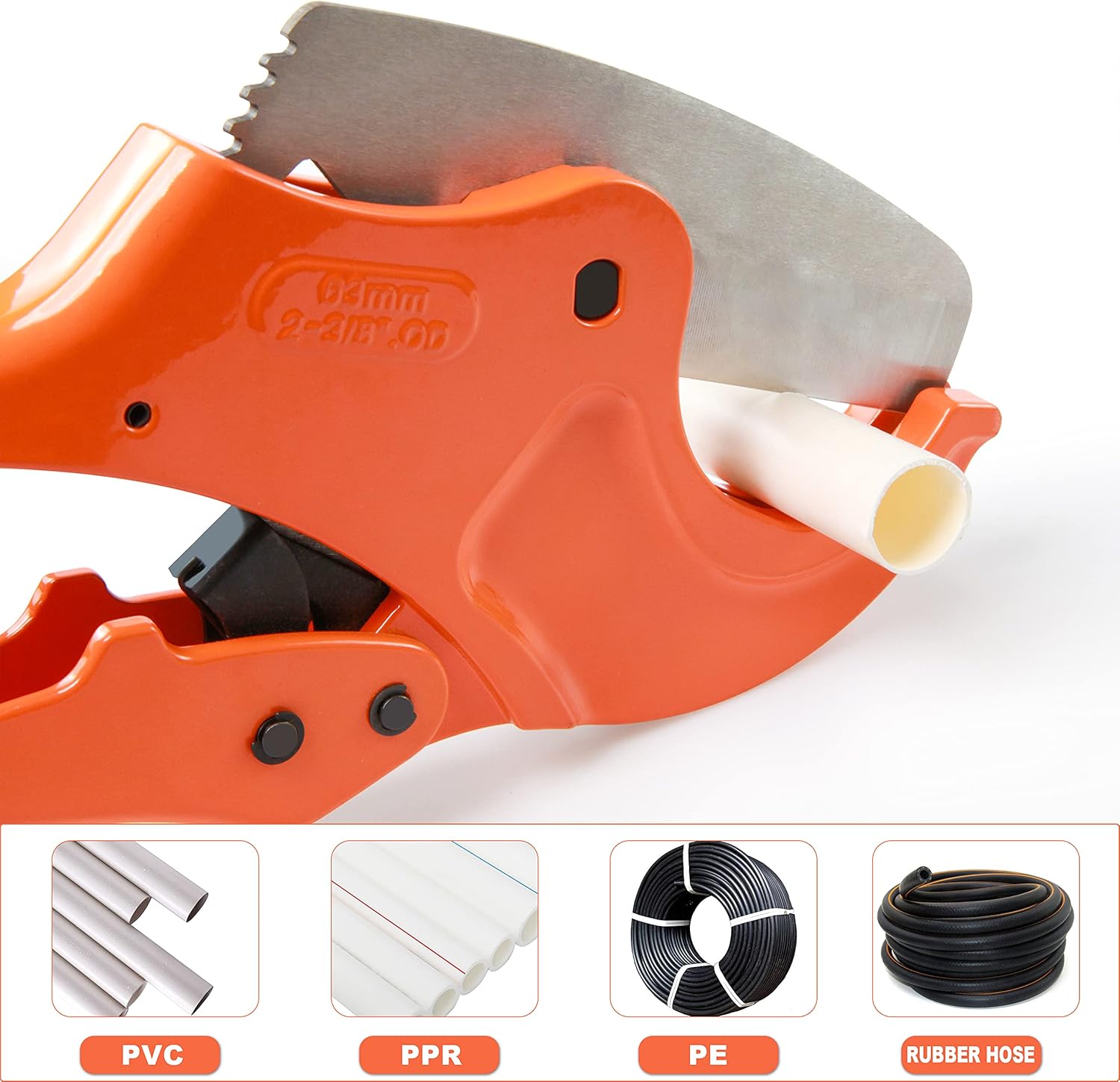 "YIYITOOLS PVC Cutter, Ratcheting Pipe Cutters Cuts up to 2-1/2"" Pipe Capacity Cutting Tool. Ideal Pipe Cutter for Home Working and Plumbers" (QF-1-004): Home Improvement