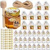 Aliggbent Honey Jars,48 Pcs Mini Honey Jars Party