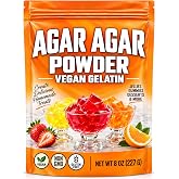 Agar Agar Powder 8 oz Vegan Gelatin Thickener for Baking, Vegetarian Jello | Premium Plant-Based Gelling Agent – Ideal for DI