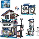 3 in 1 Beach House Building Set, Compatible with Lego Friends Seaside Villa, Construction Educational Toy with Light, Birthday Gift for Kids Girls Aged 8-12 (813 PCS)
