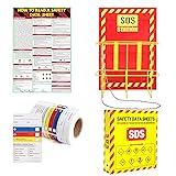 MSDS SDS Binder and Wall Station,Yellow Heavy Duty