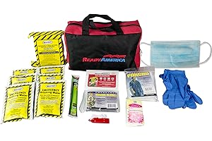 Ready America 72 Hour Emergency Kit, 1-Person, 3-Day Tote, Includes First Aid Kit, Survival Blanket, Emergency Food, Portable Disaster Preparedness Go-Bag for Earthquake, Fire, Flood