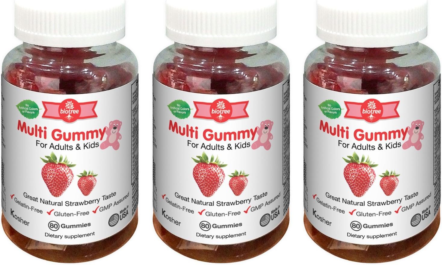 3 Pack of Gummy Multivitamins for Adults & Kids Delicious