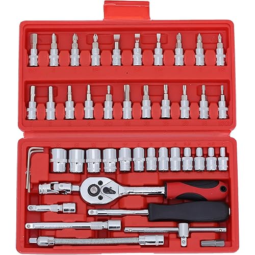 AMPFISHER 46 Pcs Bit Drive Ratchet and Socket Set