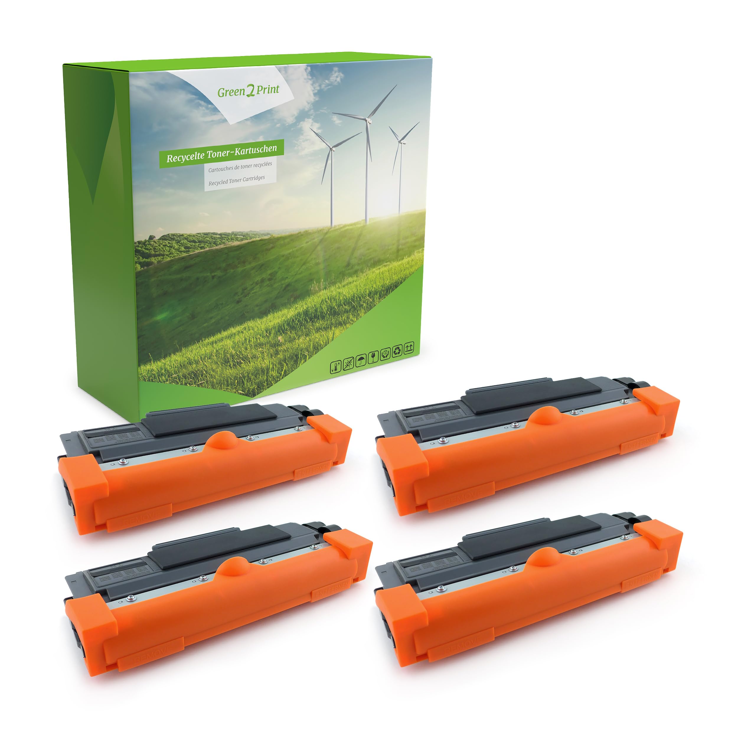 Green2Print Toner 4 cartrigdes black 4x 2600 pages replaces Brother TN-2310, TN-2320 Toner cartridge for Brother DCP-L2500D, DCP-L2520DW, DCP-L2540DN, DCP-L2560DW, HL-L2300D, HL-L2340DW, HL-L2360