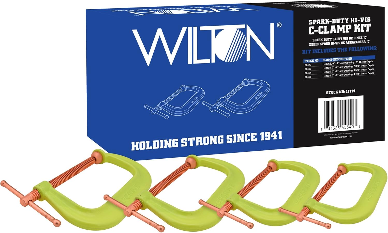 Wilton 11114 Spark-Duty 400CS Hi-Vis C-Clamp Kit