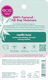eos Lip Balm Vanilla Bean 2 Pack USDA Organic Shea Butter Hydration Moisturizer view 7