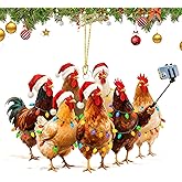 2025 Funny Christmas Ornaments, Chicken Christmas Ornaments, Acrylic Farm Christmas Tree Decorations, Hanging Pendant, Holiday Party Supplies, and Home Decor Gifts
