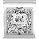 Ernie Ball Ernesto Palla - Cuerdas para guitarra clásica, nailon negro y plateado