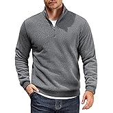 COOFANDY Men Quarter Zip Up Pullover Lightweight Mock Neck Sweatshirt Casual Active Long Sleeve Polo Shirt