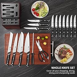 MAD SHARK Knife Set, 17 Pieces Kitchen Chef Knife