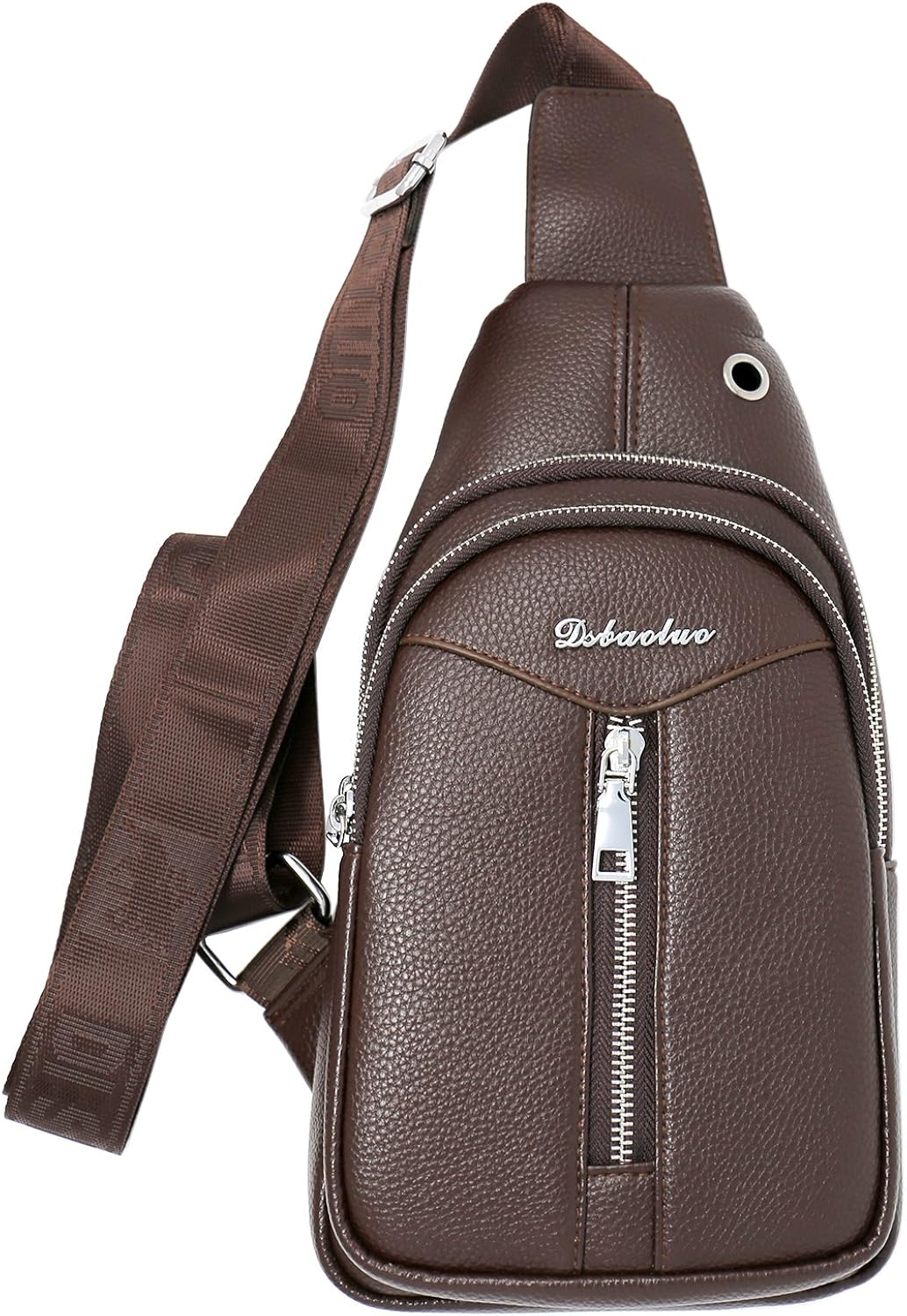 Amazon ショルダーバッグ ボディーバッグ メンズ 斜め掛け 通勤バック 長さ調節可能 ブラウン A006 ボディバッグ ワンショルダー