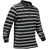 TAPULCO Mens Classic Fit Striped Polo Shirts Long&Short Sleeve Casual Collared Sports Daily T-Shirts for Everyday Wear