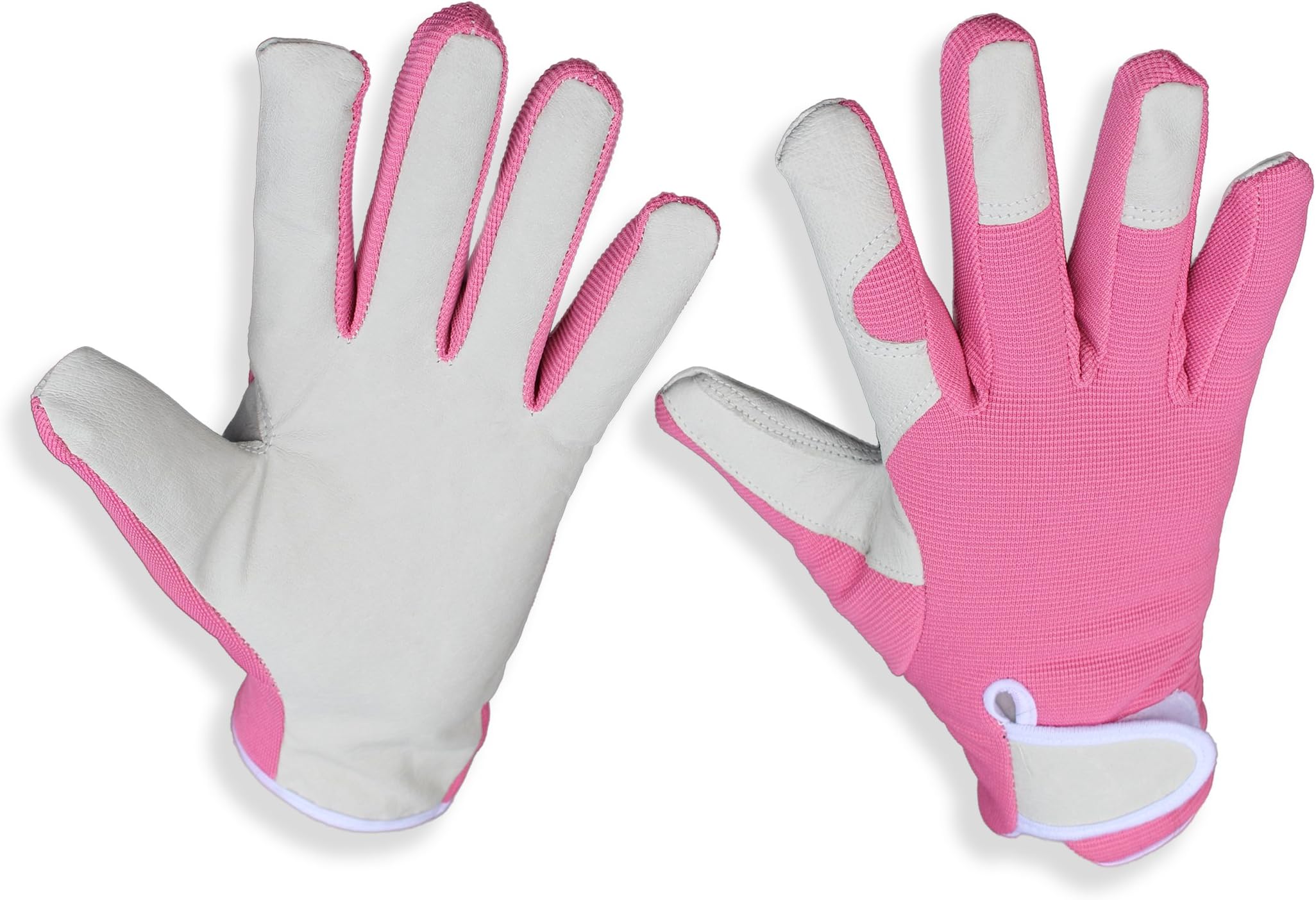 Elegant, Slim Fit Leather Ladies Gardening Gloves (Pink). Perfect for Garden and House - Even Safe for Pruning Roses. Perfect gardening gifts for women (Medium)