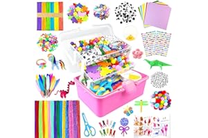 Arts and Crafts Supplies for Kids Crafts Kit with Pipe Cleaners DIY Crafts for Kids Art School Supplies Materials All in Craf