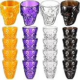 Honeydak Halloween Skull Party Favor Shot Glasses 1.86 oz/ 55 ml Unbreakable Skull Shot Cups Plastic Halloween Cups for Spirits Vodka Halloween Party Decoration Supplies(20 Pieces)