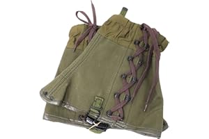 GENUINE MILITARY SURPLUS Italian Military Gaiters, Boot Guard, Canvas, Nylon Upper, Leather Trim, Hiking Gear, Protects Against Water Mud and Thorns, Made in Italy