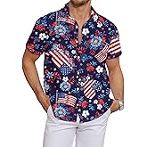 LuckLemocor Hawaiian Shirt for Men Summer Vacation Beach Shirts Short Sleeve Button Up