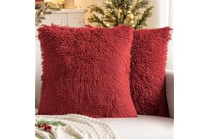 MIULEE Pack of 2 Luxury Faux Fur Throw Pillow Cover Deluxe Christmas Decorative Plush Pillow Case Cushion Cover Shell for Sof