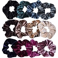 12 Pcs Big Hair Scrunchies Velvet Elastic Hair Bands Scrunchy, Large Hair Scrunchies for Women's Hair, Hair Ties Scrunchie Ac