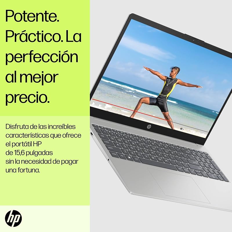 15-fd0261ns - Portátil FHD de 15,6" (Intel N100, 4GB RAM, 128GB UFS, Intel UHD, Windows 11) Prateado - Teclado QWERTY em espanhol - Inclui Microsoft 365 Personal 12 Meses