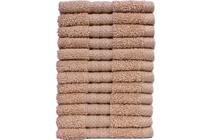 AKTI Premium 100% Cotton Wash Cloths, 12 Piece Set, 12x12 Inches, Luxury towels, Durable, Fingertip Towel Quick Dry & Extra Absorbent Cleaning Cloth Face Cloths for Home, Spa, Hotel, Bathroom & Kitchen