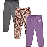 BTween Kids Girls Fashion Stretch Waist Ultra Soft Jogger Pants Set 3 Pack Bundle