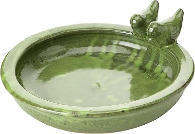 Esschert Green Bird Bath Ceramic Round 10.9 cm 32.9 cm 30.7 cm