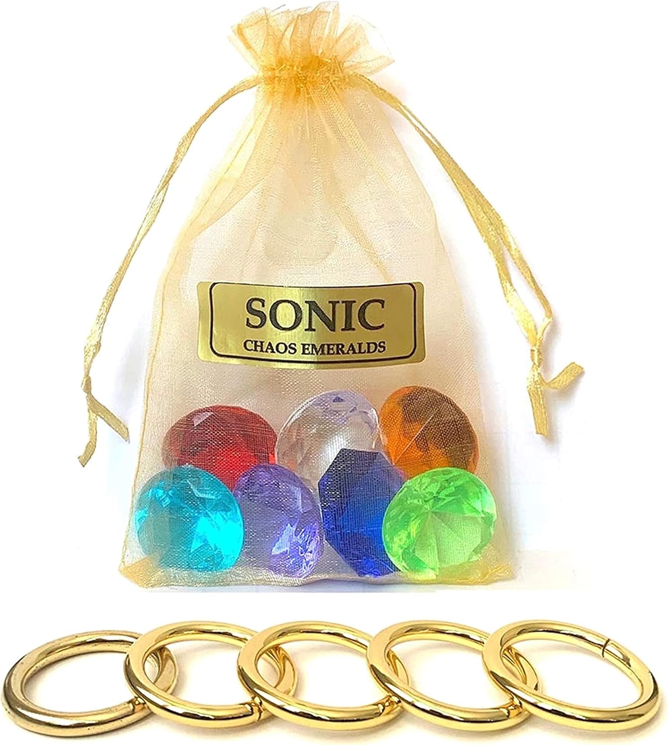 More Toys Sonic Seven Chaos Emeralds Gems & Five Power