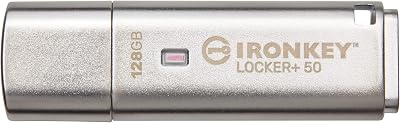 Kingston IronKey Locker Plus 50 USB Flash Drive 128GB XTS-AES Encrypted