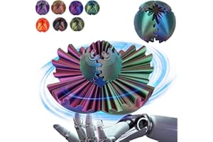 AICOOFEST Gear Ball, Gear Sphere, 3D Printed Gear Ball Spin Ball Cube Fidget Toys GearSphere Ball, Stress Ball, Gear Sphere Desk Toy, Fidget Ball, Gear Toy for Stress and Anxiety Relaxing (Laser Color A)