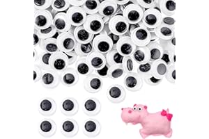 TELOOCO 300Pcs Googly Eyes Self Adhesive 12mm Black White Plastic Wiggly Eyes for Craft Small Googly Eyes Stickers for Crafts DIY Scrapbooking Decorations