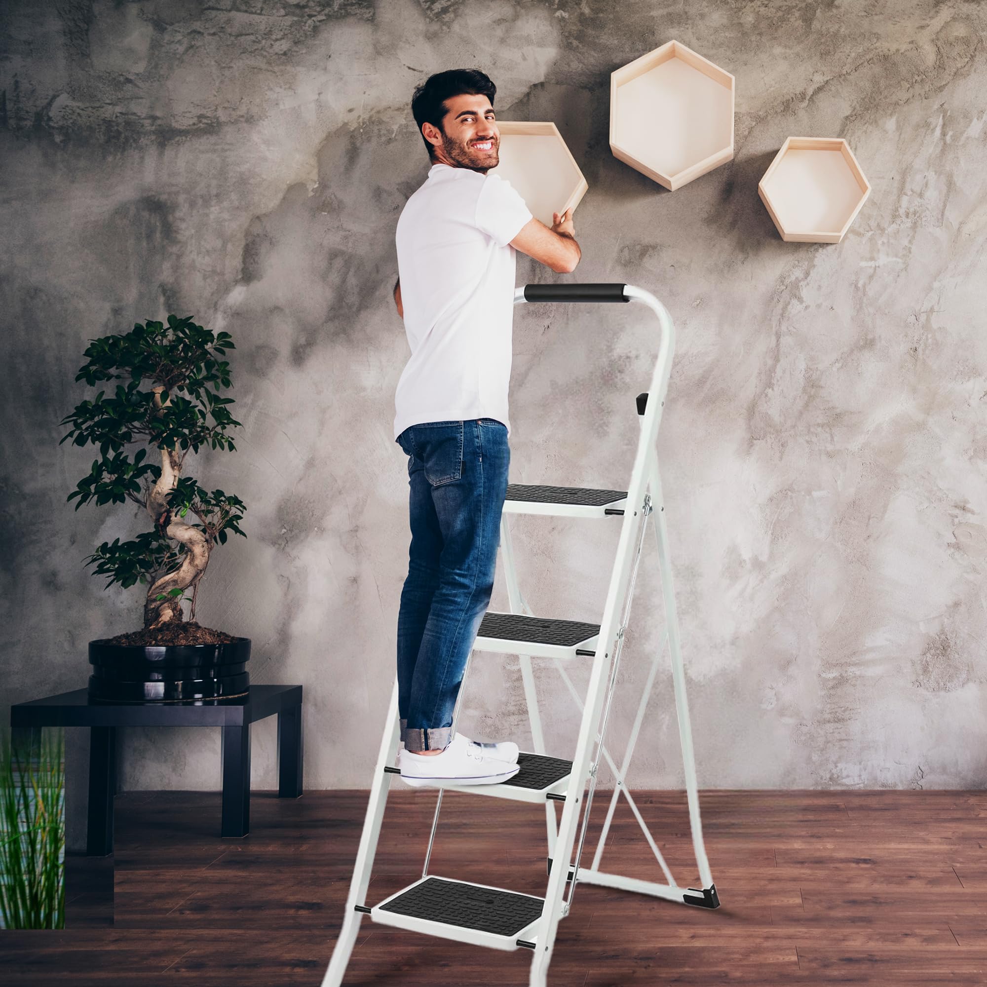 Mua SIMPLI-MAGIC 4-Step Ladder, 350 LBS Capacity Folding Step Stool ...