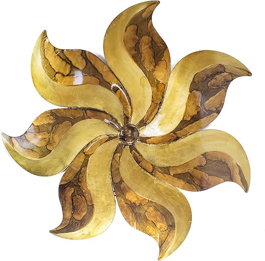 Amazon Com Heather Ann Creations Tamar Small Flower Metal Wall Decor Gold Copper Home Kitchen