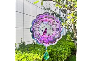 GUSTAMUCHO Wind Sculptures,Wind Spinners for Yard and Garden,Garden Decor,9.9 * 9.9 inch, Yard Decorations Outdoor,Hanging Art Ornaments for Garden Yard Balcony Decor, Choice(Cat)