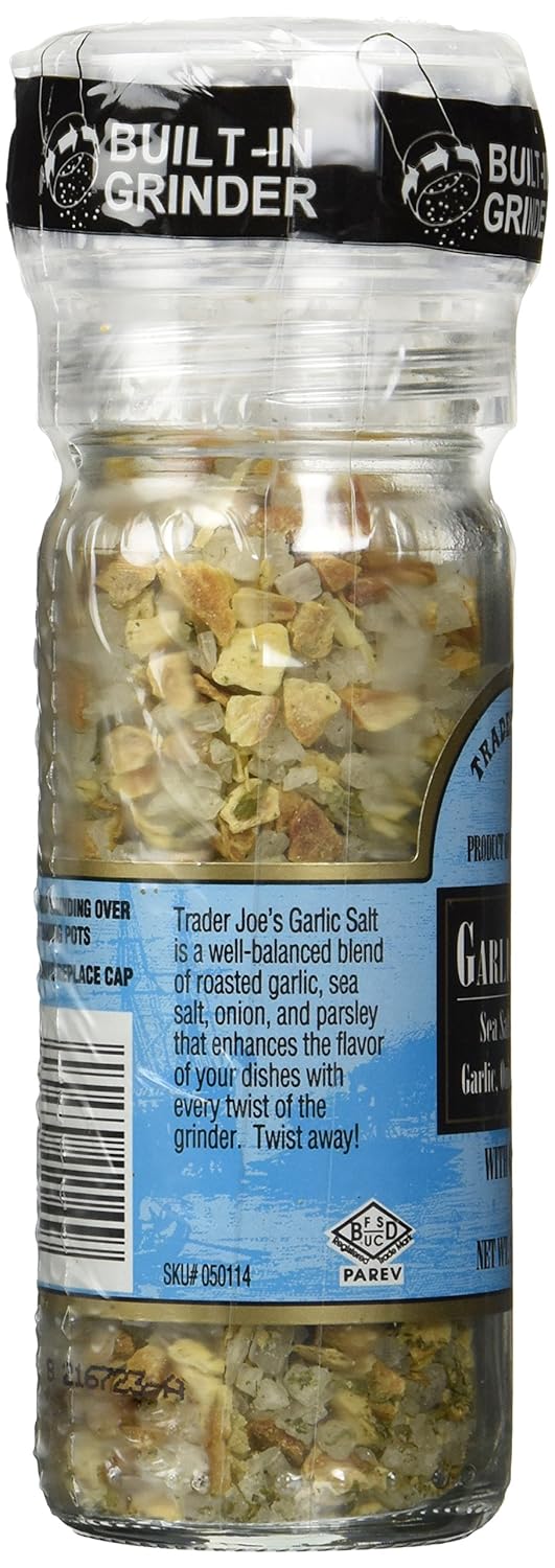 Trader Joe's Garlic Salt with Grinder, 2-Pack : Flavored Salts : Grocery & Gourmet Food
