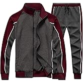 TOLOER Men's Activewear Full Zip Warm Tracksuit Sports Set Casual Sweat Suit
