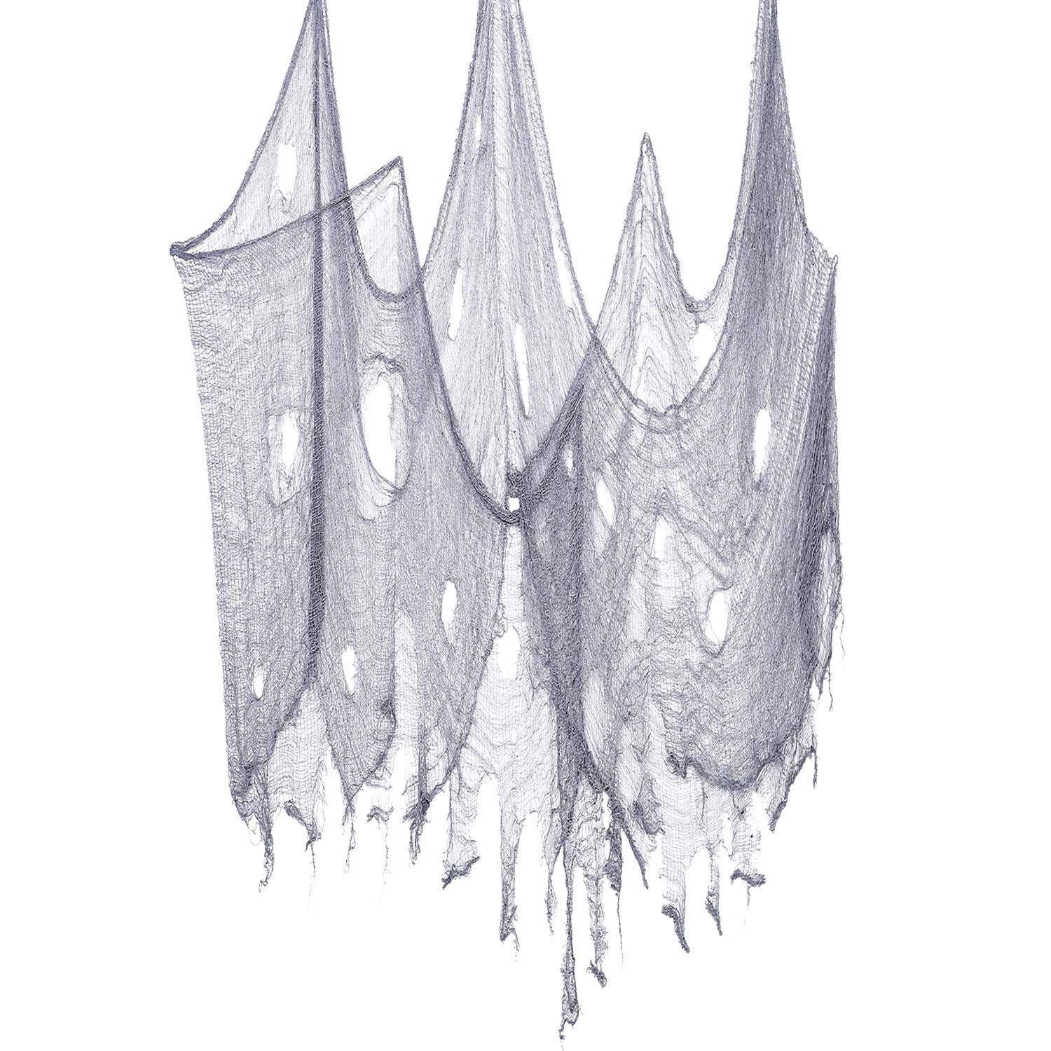 SUNTRADE Halloween Creepy Cloth,Spooky Halloween Decorations Outdoor Party Supplies Decor for House and Outdoor Party Supplies & Decorations,2.3x13.1FT (Grey)
