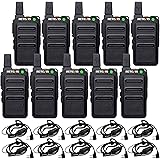 Retevis RT19 Ultra-Slim Two Way Radios,Portable FRS Walkie Talkies Adults with Earpiece,Rechargeable 1300mAh Battery,Metal Cl