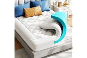 PERLECARE Dual Layer 3 Inch Memory Foam Mattress Topper Queen Size, 2 Inch Cooling Gel Memory Foam Plus 1 Inch Pillowtop Mattress Pad for Back Pain, CertiPUR-US Certified, PCMT11W-Q3