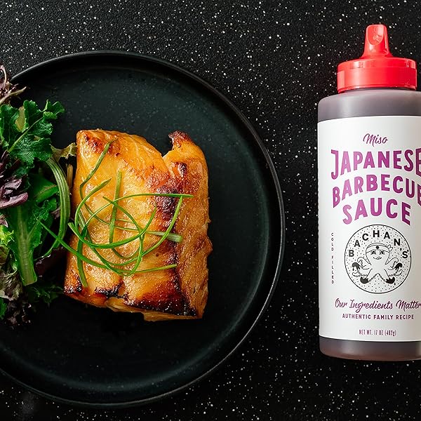 BACHAN’S – MISO JAPANESE BARBECUE SAUCE, 17 OZ, SMALL BATCH, NON GMO, NO PRESERVATIVES, VEGAN AND BPA FREE. CONDIMENT FOR WINGS, CHICKEN, BEEF, PORK, SEAFOOD, NOODLE RECIPES, AND MORE
