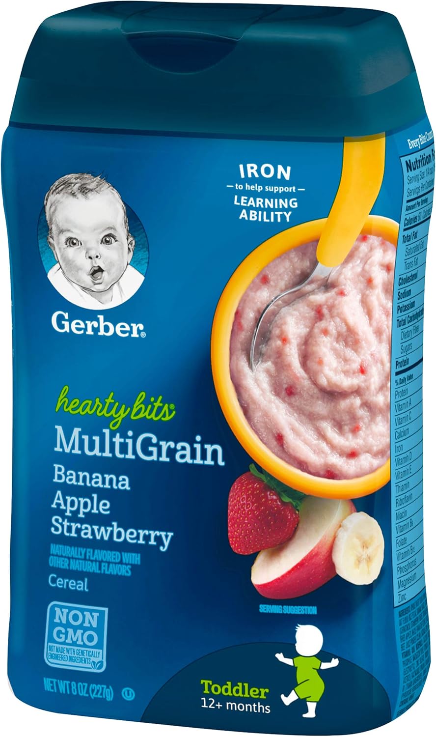 gerber hearty bits multigrain banana apple strawberry baby cereal