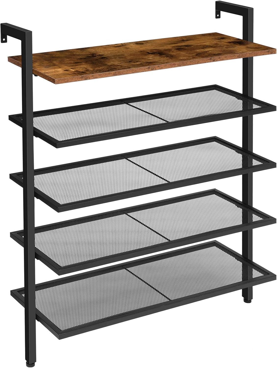 hoobro shoe rack on Amazon Com Hoobro Over The Wall Shoe Rack 5 Tier Wall Mounted Shoe Rack Shoe Organizer With 4 Mesh Shelves Industrial Style Stable And Durable For Hallway Living Room Entryway Bf75xj01 Home Improvement